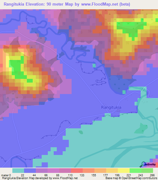 Rangitukia,New Zealand Elevation Map
