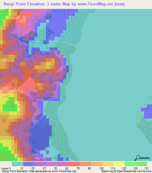 Rangi Point,New Zealand Elevation Map