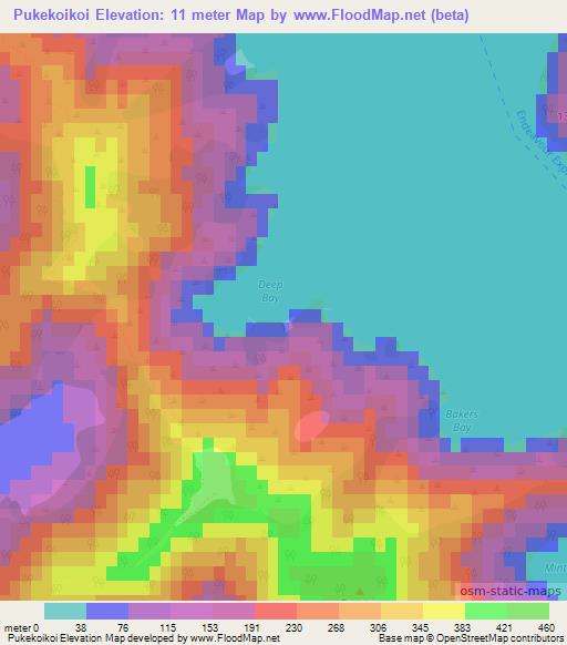 Pukekoikoi,New Zealand Elevation Map