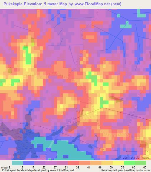 Pukekapia,New Zealand Elevation Map