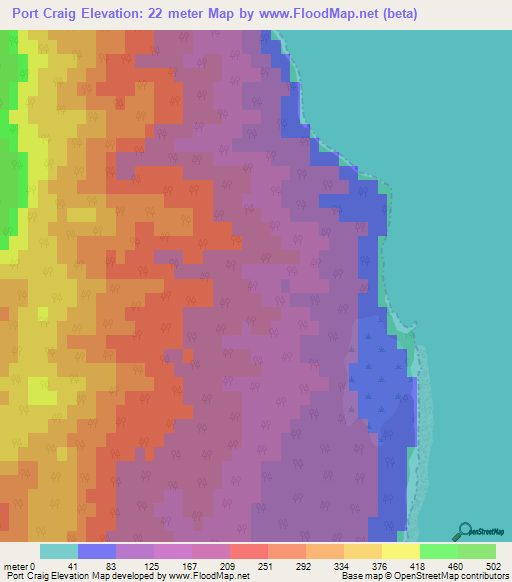 Port Craig,New Zealand Elevation Map