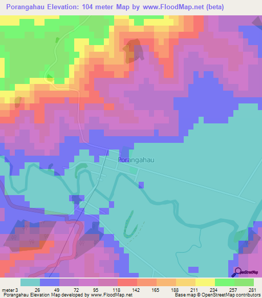 Porangahau,New Zealand Elevation Map