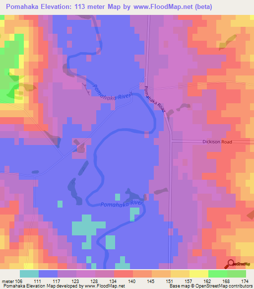 Pomahaka,New Zealand Elevation Map