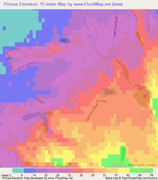 Pirinoa,New Zealand Elevation Map