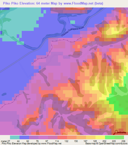 Piko Piko,New Zealand Elevation Map