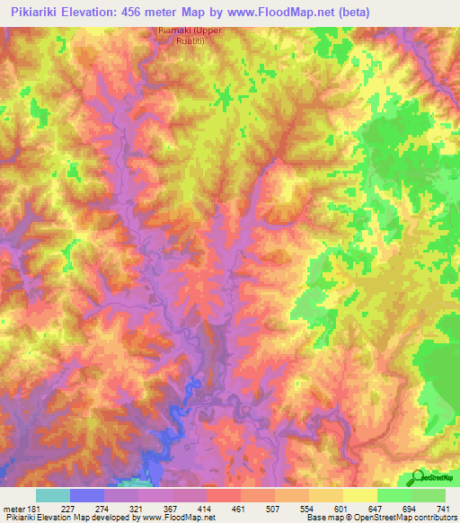 Pikiariki,New Zealand Elevation Map