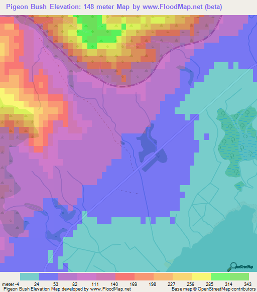 Pigeon Bush,New Zealand Elevation Map