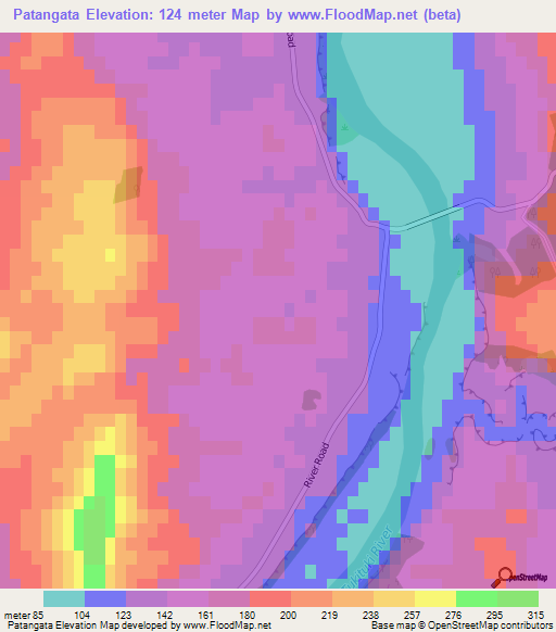 Patangata,New Zealand Elevation Map