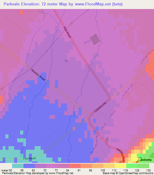 Parkvale,New Zealand Elevation Map
