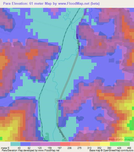 Para,New Zealand Elevation Map