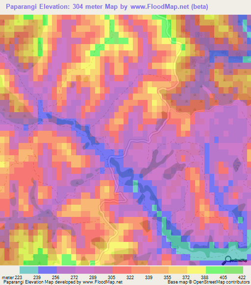 Paparangi,New Zealand Elevation Map