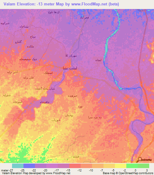 Valam,Iran Elevation Map