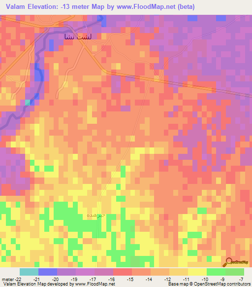 Valam,Iran Elevation Map