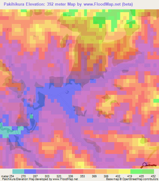 Pakihikura,New Zealand Elevation Map