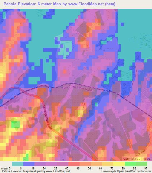 Pahoia,New Zealand Elevation Map
