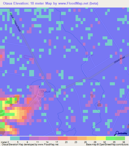 Otaua,New Zealand Elevation Map
