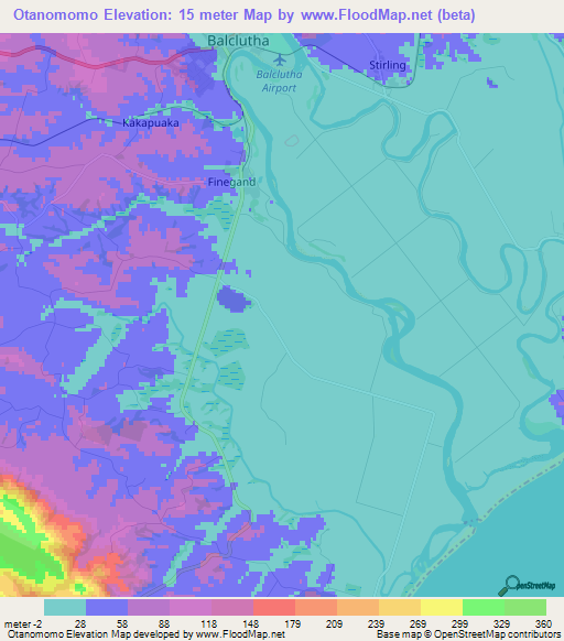 Otanomomo,New Zealand Elevation Map