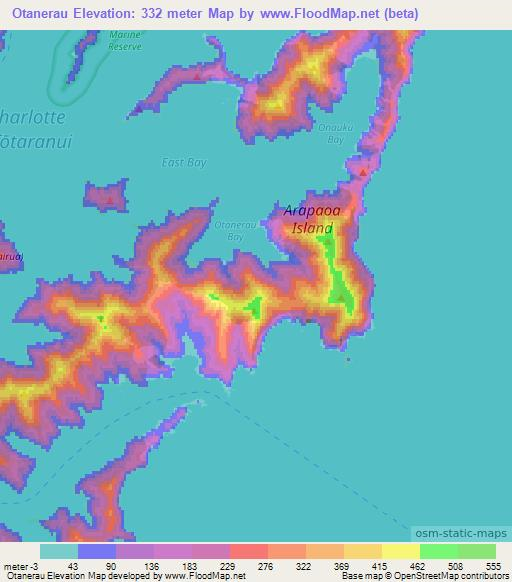 Otanerau,New Zealand Elevation Map