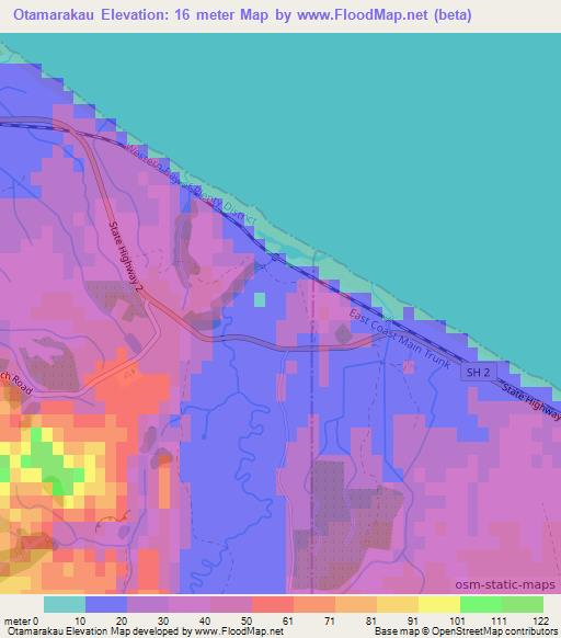 Otamarakau,New Zealand Elevation Map
