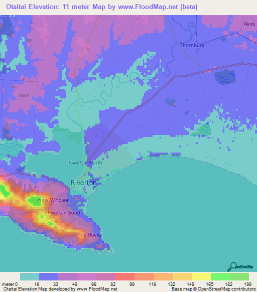 Otaitai,New Zealand Elevation Map