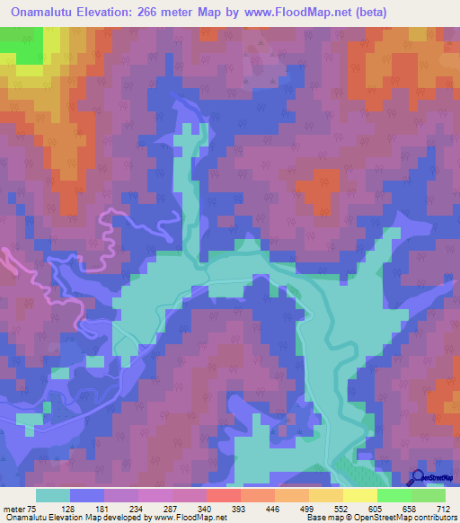 Onamalutu,New Zealand Elevation Map