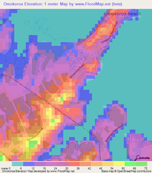 Omokoroa,New Zealand Elevation Map