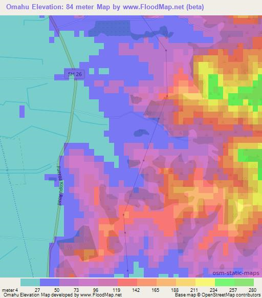 Omahu,New Zealand Elevation Map