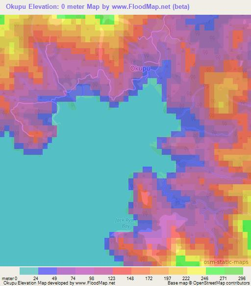 Okupu,New Zealand Elevation Map