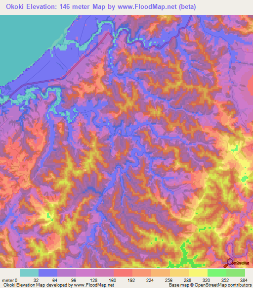 Okoki,New Zealand Elevation Map