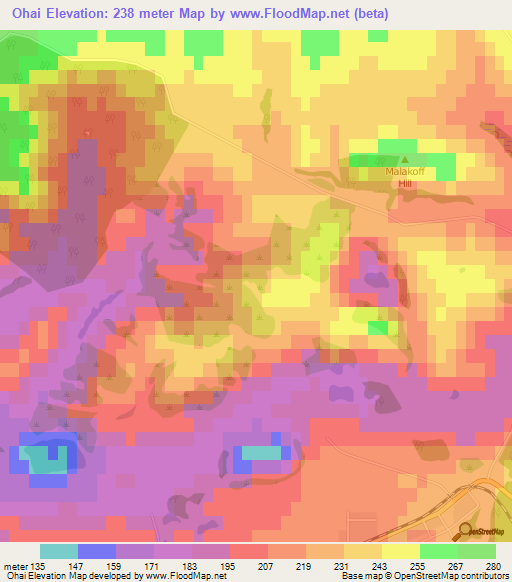 Ohai,New Zealand Elevation Map