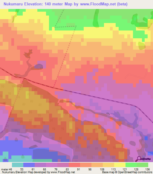 Nukumaru,New Zealand Elevation Map