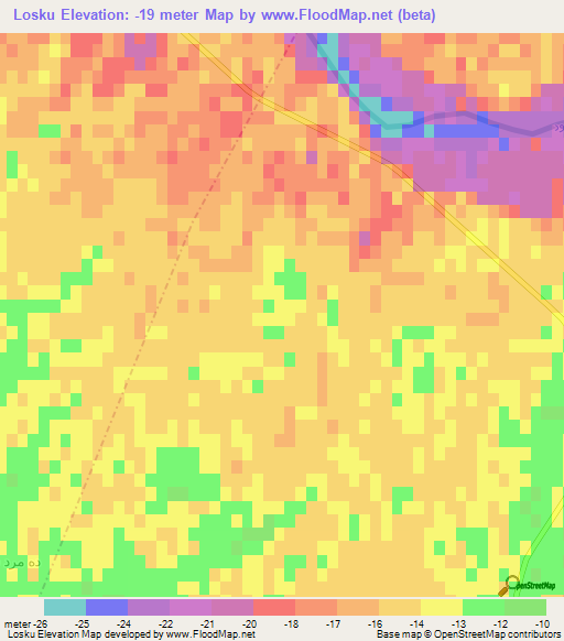 Losku,Iran Elevation Map