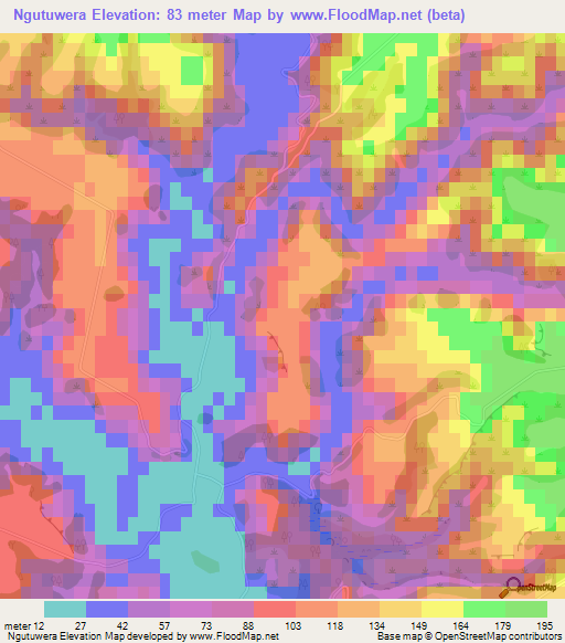 Ngutuwera,New Zealand Elevation Map