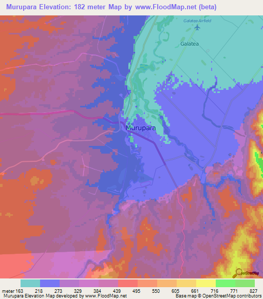 Murupara,New Zealand Elevation Map