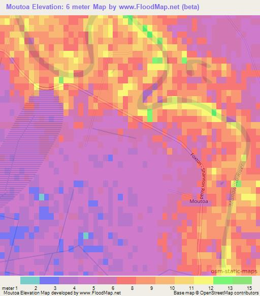 Moutoa,New Zealand Elevation Map