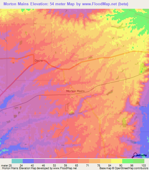 Morton Mains,New Zealand Elevation Map