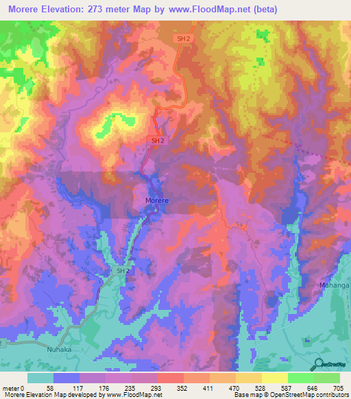 Morere,New Zealand Elevation Map