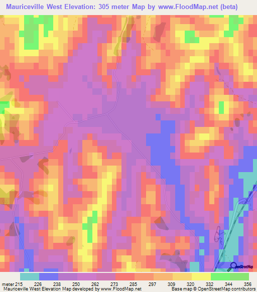 Mauriceville West,New Zealand Elevation Map