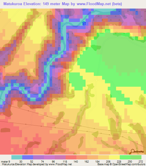 Matukuroa,New Zealand Elevation Map