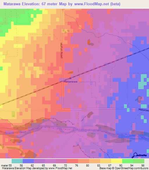 Matarawa,New Zealand Elevation Map