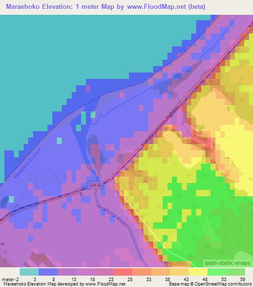 Maraehoko,New Zealand Elevation Map