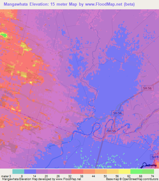 Mangawhata,New Zealand Elevation Map