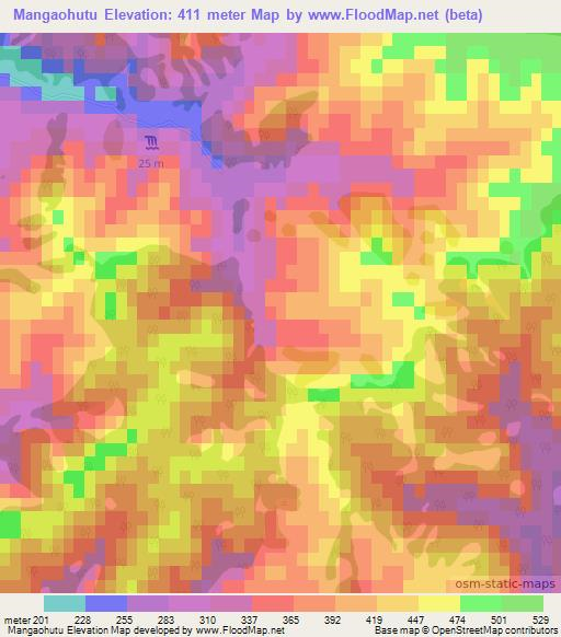 Mangaohutu,New Zealand Elevation Map