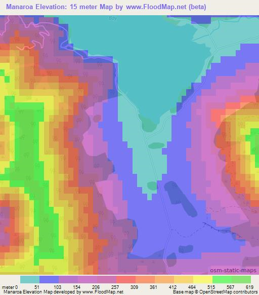 Manaroa,New Zealand Elevation Map