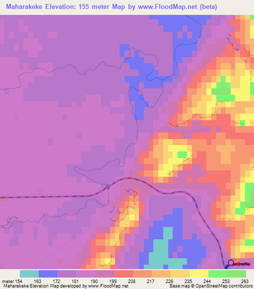 Maharakeke,New Zealand Elevation Map