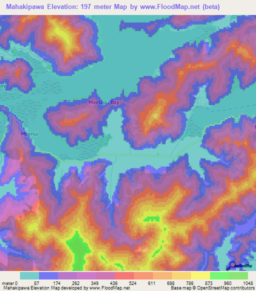 Mahakipawa,New Zealand Elevation Map