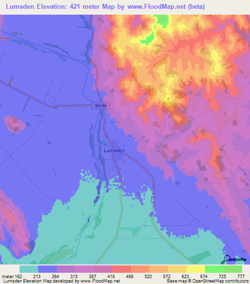 Lumsden,New Zealand Elevation Map
