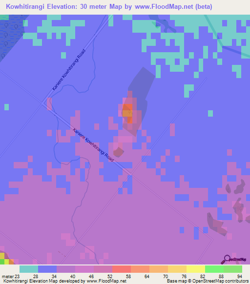 Kowhitirangi,New Zealand Elevation Map