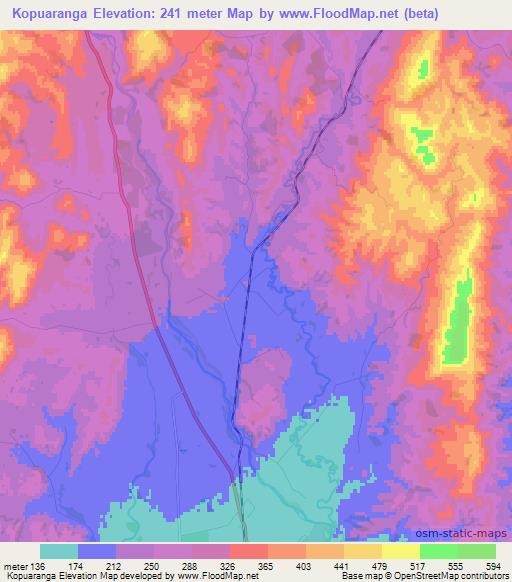 Kopuaranga,New Zealand Elevation Map