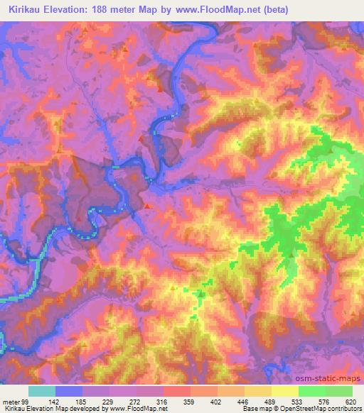 Kirikau,New Zealand Elevation Map